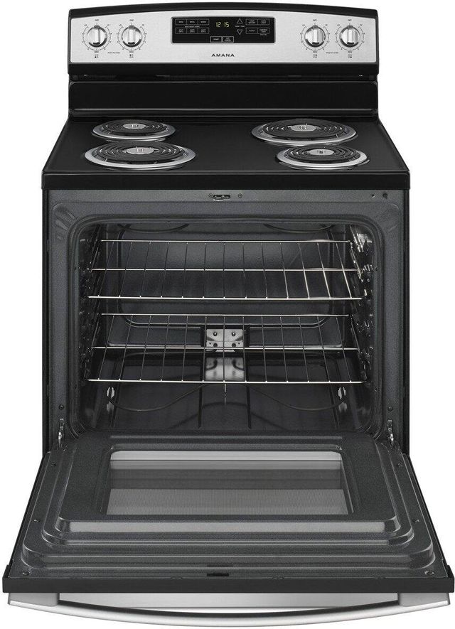 Amana® 30" Black on Stainless Free Standing Electric Range-1