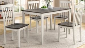 Crown Mark Brody 5-Piece Grey/White Dining Table Set