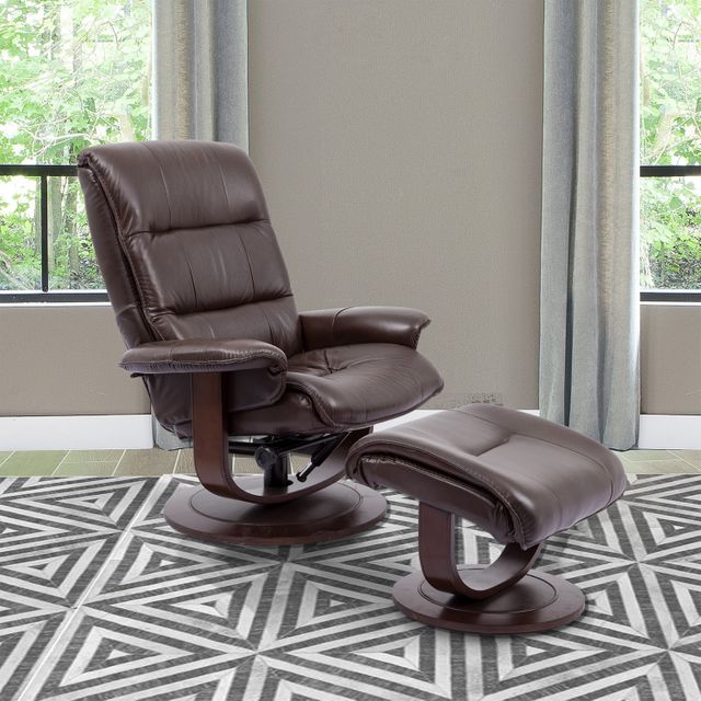 Parker House® Knight Robust Manual Reclining Swivel Chair and Ottoman-1
