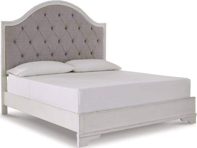 Signature Design by Ashley® Brollyn Chipped White King Upholstered Panel Bed