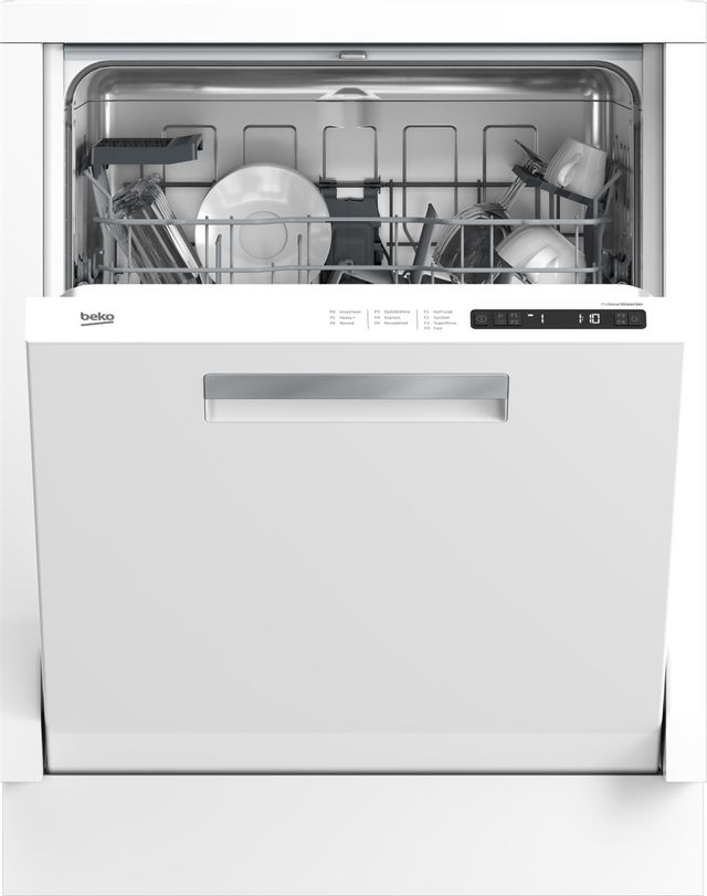 Beko 24" White Top Control Built In Dishwasher-0
