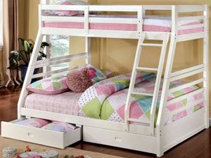 Furniture of America® California III White Twin/Full Bunk Bed