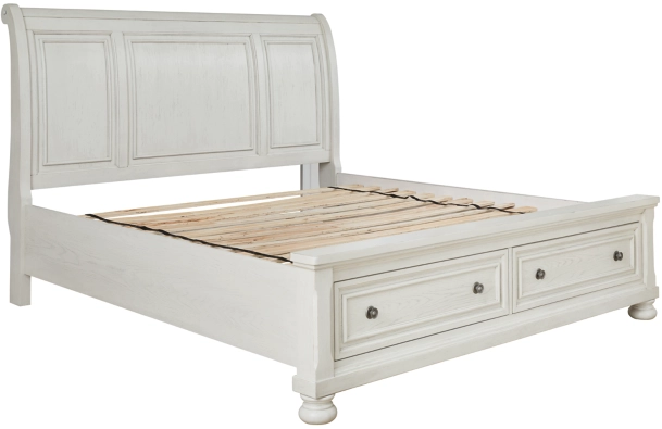 Signature Design by Ashley® Robbinsdale Antique White Queen Sleigh Storage Bed 1
