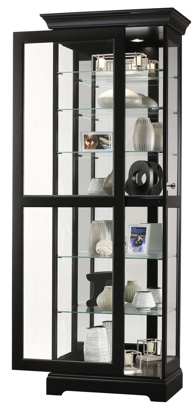 Howard Miller® Martindale III Black Satin Curio Cabinet 1