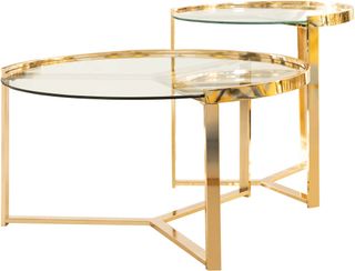 Coaster® Clear and Gold 2-Piece Nesting Table