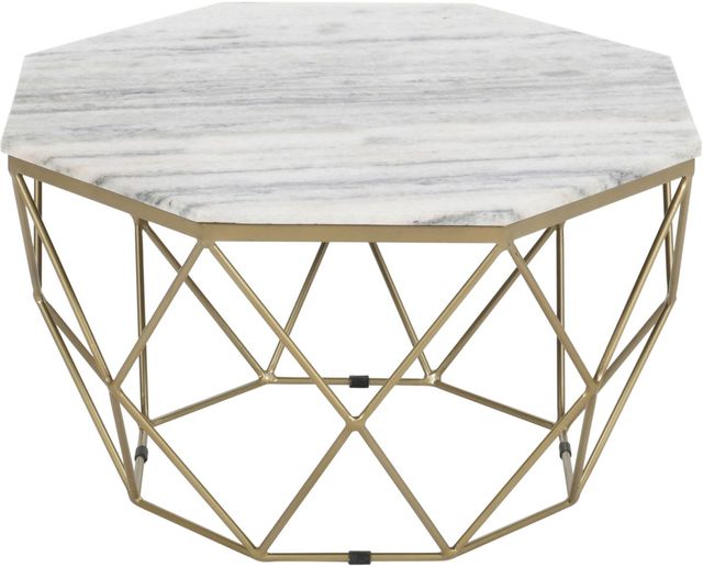 Coast2Coast Home™ Cash Callista White/Gold Cocktail Coffee Table ...