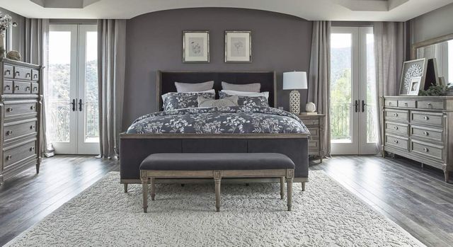 Coaster® Alderwood 5-Piece French Grey King Bedroom Set