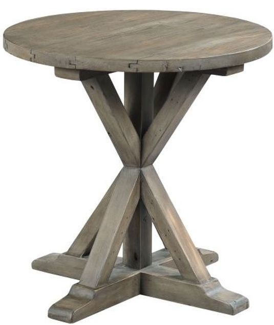 Hammary® Reclamation Place Sundried Natural Trestle Round End Table