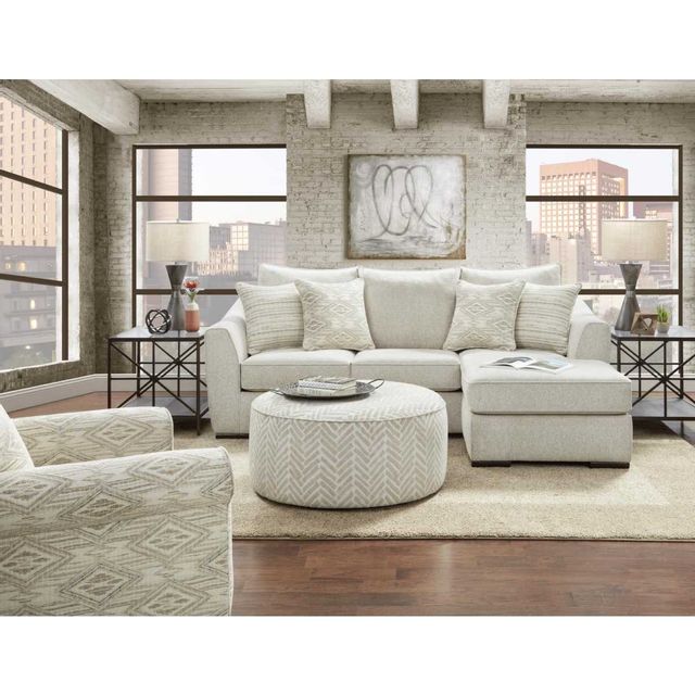 Fusion Furniture Vibrant Vision Oatmeal Sofa with Chaise-1