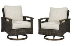 Signature Design by Ashley® Paradise Trail Medium Brown Set of 2 Swivel Lounge Chairs