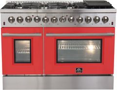 FORNO® Galiano 48" Red Pro Style Duel Fuel Range