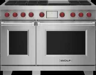Wolf 48" Stainless Steel Freestanding Dual Fuel Range and Infrared Griddle