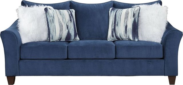 Affordable Furniture Velour Navy Sofa
