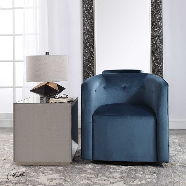 Uttermost® Mallorie Blue Swivel Chair 7