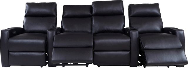RowOne Galaxy II Home Entertainment Seating Black 4-Chair Row with Loveseat 1