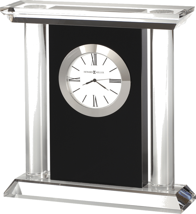 Howard Miller® Colonnade Black Glass Tabletop Clock