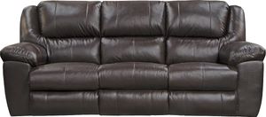 iAmerica Bruno Chocolate Ultimate Sofa with 3 Recliners and Drop Down Table
