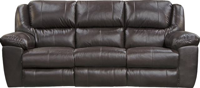 iAmerica Bruno Chocolate Ultimate Sofa with 3 Recliners and Drop Down Table-0