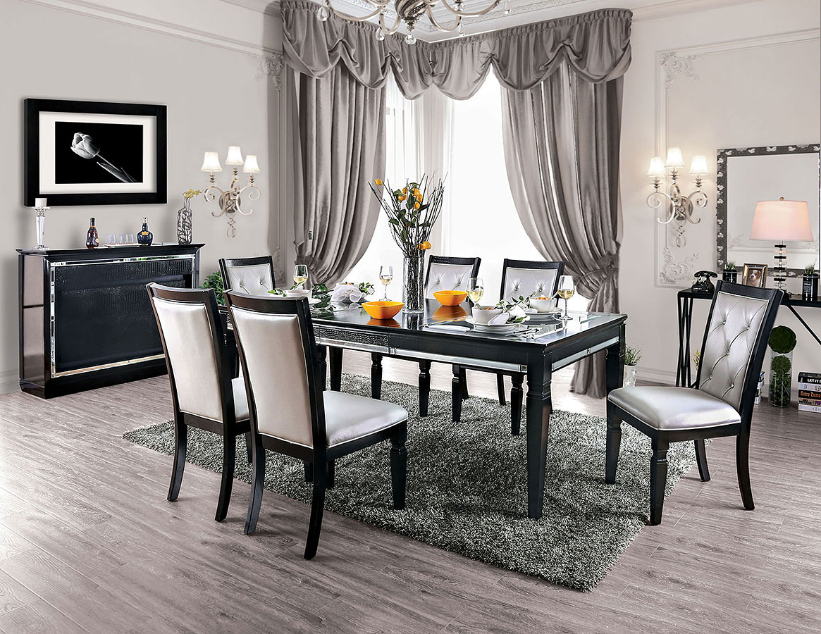 black 9 piece dining room set