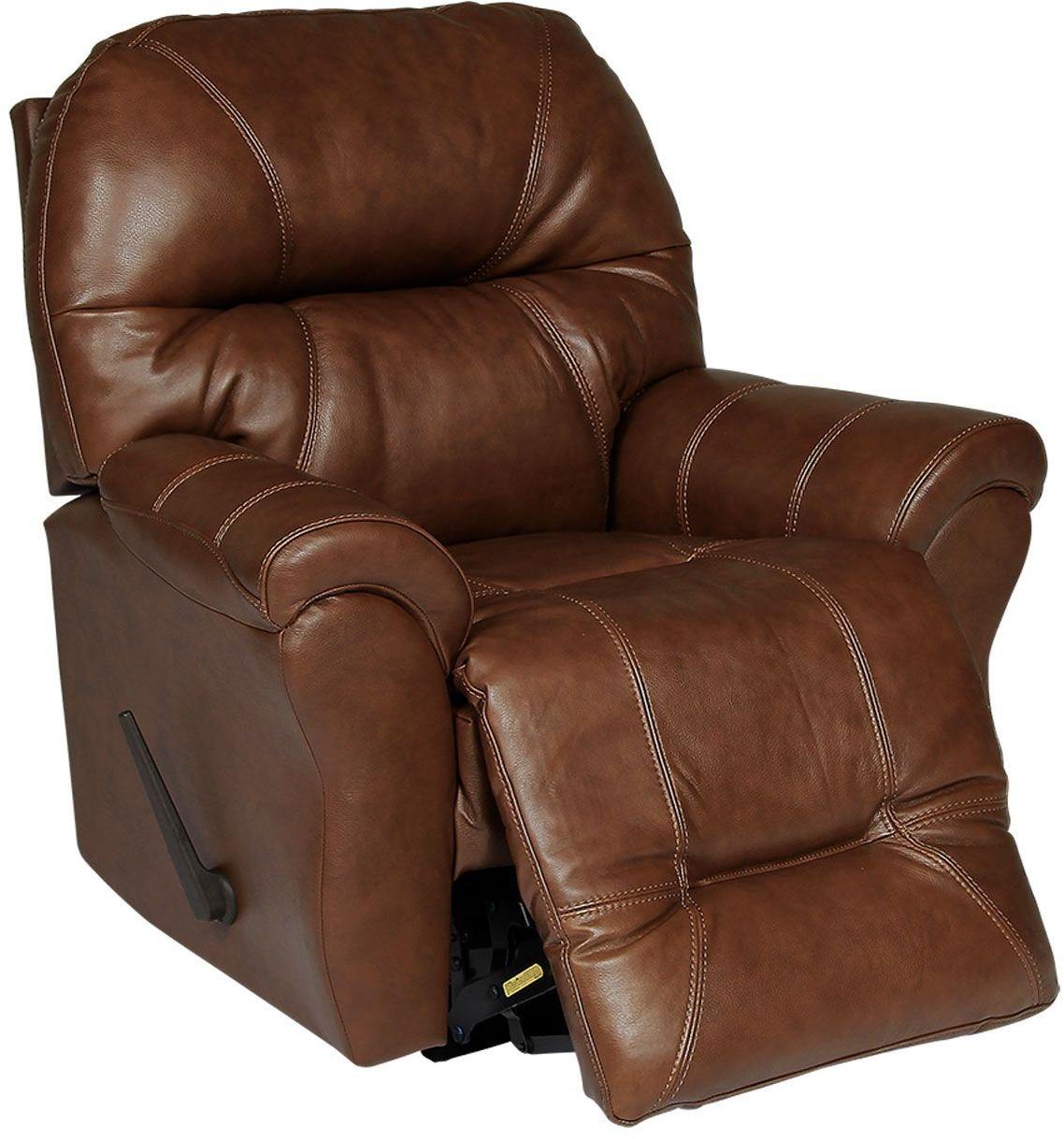 Best Home Furnishings Bodie Camel Leather Rocker Recliner