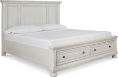Signature Design by Ashley® Robbinsdale Antique White King Panel Storage Bed