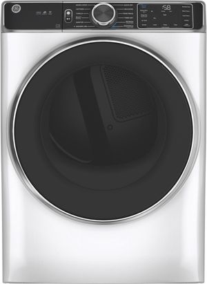 GE® 7.8 Cu. Ft. White Smart Front Load Gas Dryer