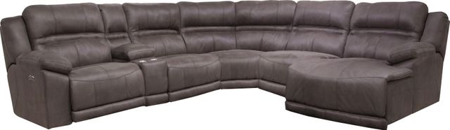 Catnapper® Braxton Power Lay Flat Reclining Sectional with Power Headrests with Extended Ottoman
