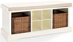 Crosley Furniture® Brennan White/Tan Storage Bench