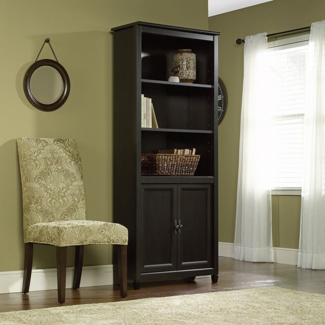 Sauder® Edge Water® Estate Black® Library with Doors-1