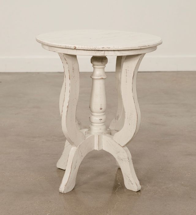 Vintage Furniture Tiffany White Accent Table-2