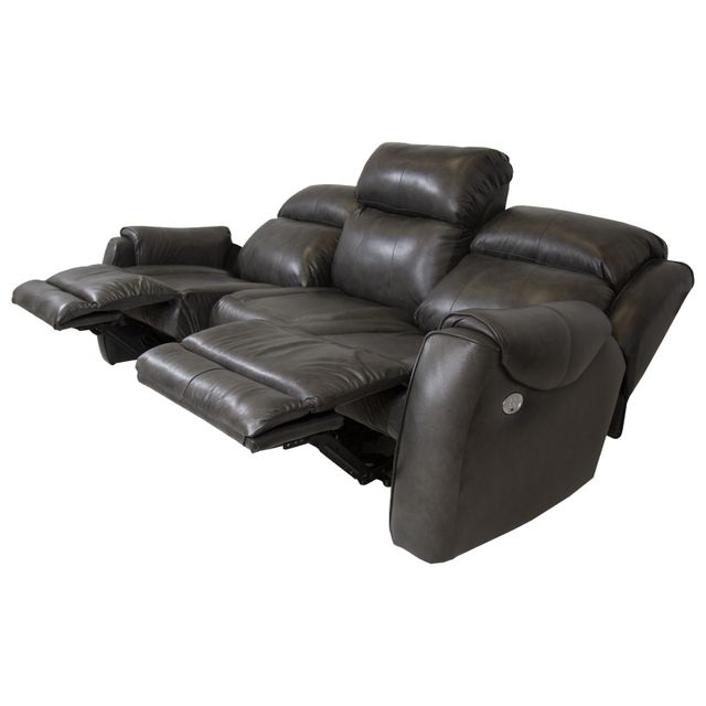 Southern Motion Valentino Slate Leather Power Reclining Sofa with Power Headrests-2