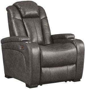 Signature Design by Ashley® Turbulance Quarry Power Recliner with Adjustable Headrest