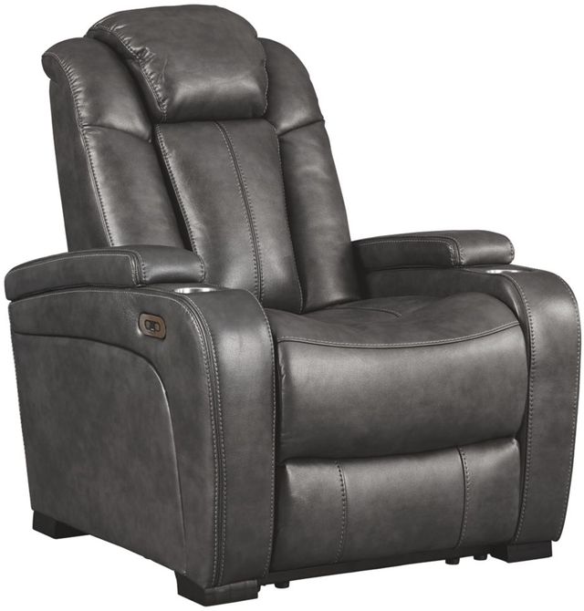 Signature Design by Ashley® Turbulance Quarry Power Recliner with Adjustable Headrest-0