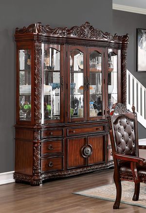 Furniture of America® Canyonville Brown Cherry Hutch and Buffet