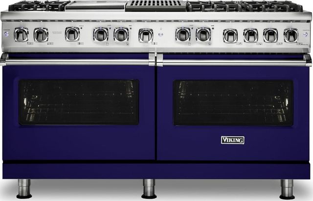 Viking® Professional 5 Series 60" Pro Style Dual Fuel Range-Cobalt Blue