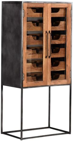 Crestview Collection Bengal Manor Tall Glass And Metal Wine Cabinet