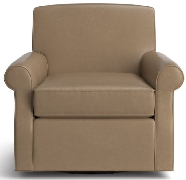 Bassett® Furniture Brevard Light Brown Leather Swivel Chair