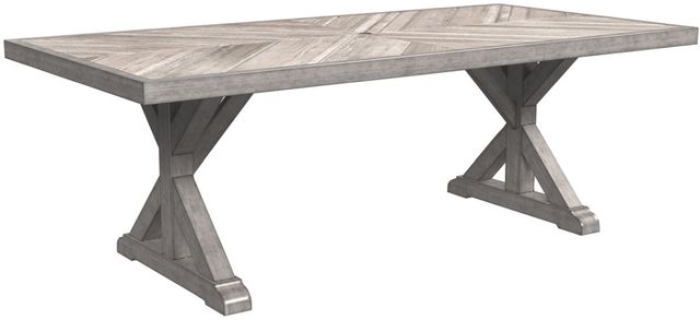 Signature Design by Ashley® Beachcroft Beige Rectangular Dining Table with Umbrella Option