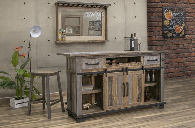 International Furniture Direct Loft Brown/Gray Bar-2