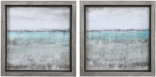 Uttermost® Aqua Horizon 2-Piece Aqua Framed Prints