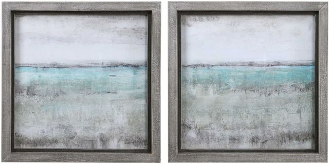 Uttermost® Aqua Horizon 2-Piece Aqua Framed Prints-0