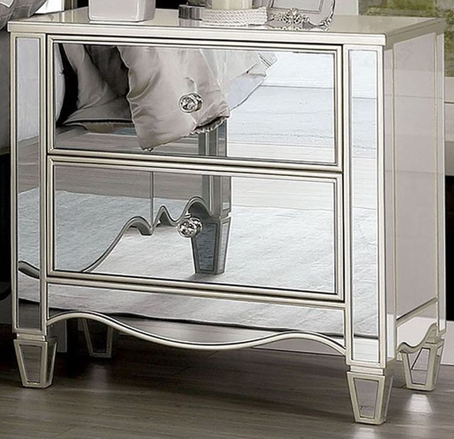 Furniture of America® Eliora Silver Nightstand | Wood's Furniture