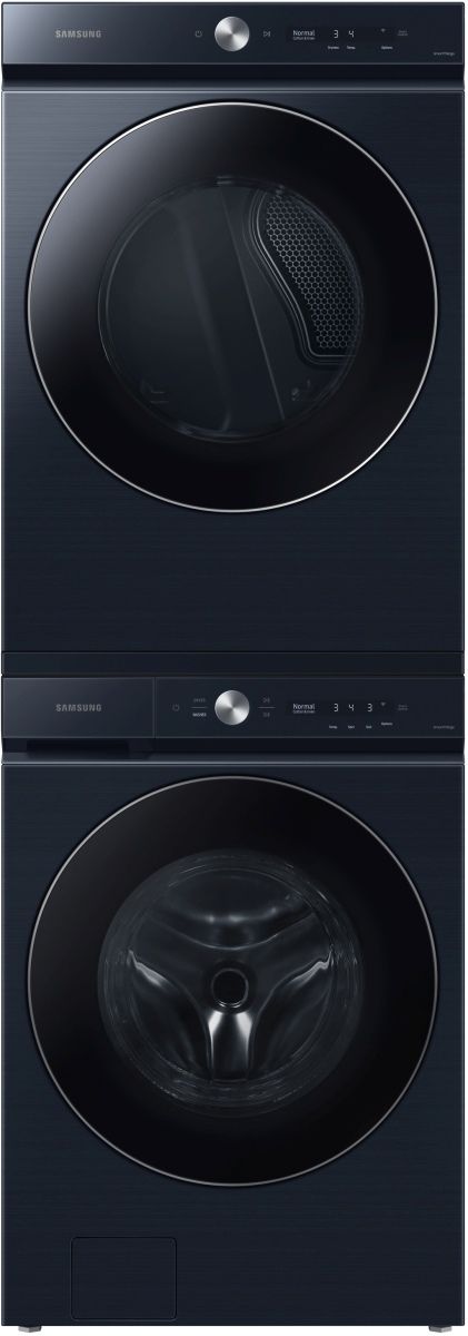 Samsung BESPOKE Brushed Navy Smart 5.3 cu.ft. Font Load Washer and Gas Dryer pair with AI Optiwash + Speed Dry-2