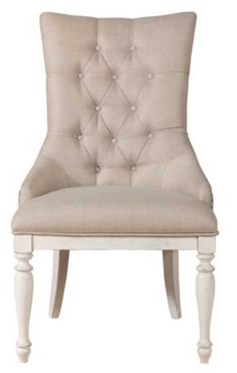 Liberty Abbey Road Porcelain White Upholstered Side Chair 1