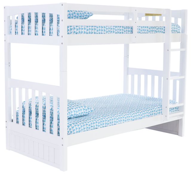Donco Trading Company White Twin/Twin Mission Bunkbed-0