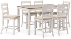 Signature Design by Ashley® Skempton 7-Piece Light Brown/White Counter Height Dining Set