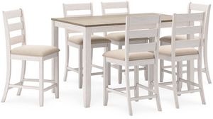 Signature Design by Ashley® Skempton 7-Piece Light Brown/White Counter Height Dining Set