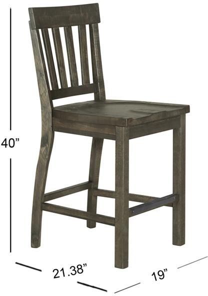 Magnussen Home® Bellamy Peppercorn Counter Chair-2