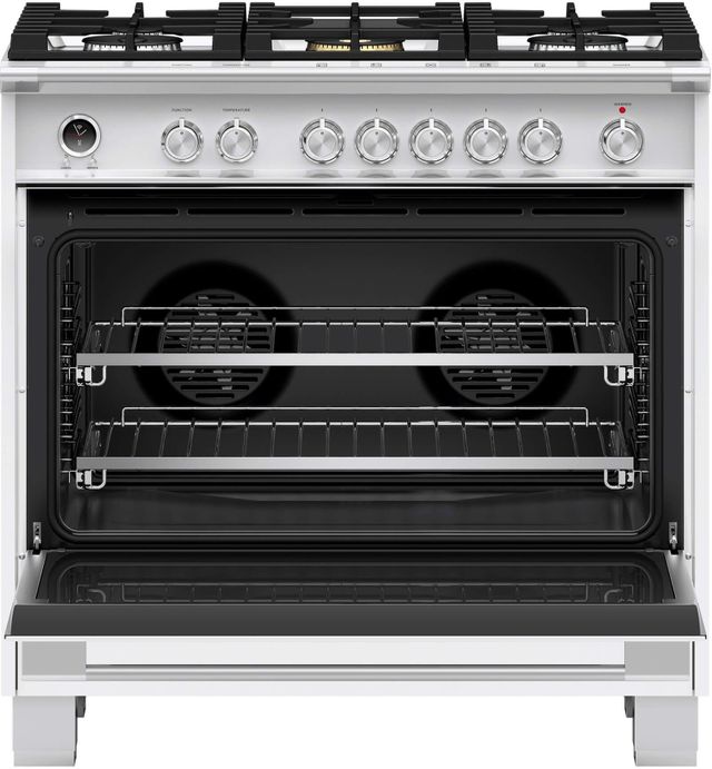 Fisher & Paykel 36" Brushed Stainless Steel Free Standing Dual Fuel Range 17