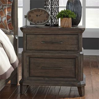 Liberty Furniture Artisan Prairie Gray Dusty Wax Nightstand With Charging Station